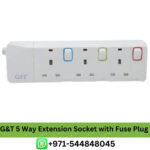 Buy Best G&T 5Way Extension Socket Fuse Plug Price in Dubai - G&T 5 Way Extension Socket with Fuse Plug Protector, 3M, 3250W in UAE
