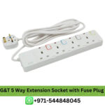 Best G&T 5 Way Extension Socket with Fuse Plug Protector, 3M, 3250W in UAE - Buy Best G&T 5Way Extension Socket with Fuse Plug Price in Dubai
