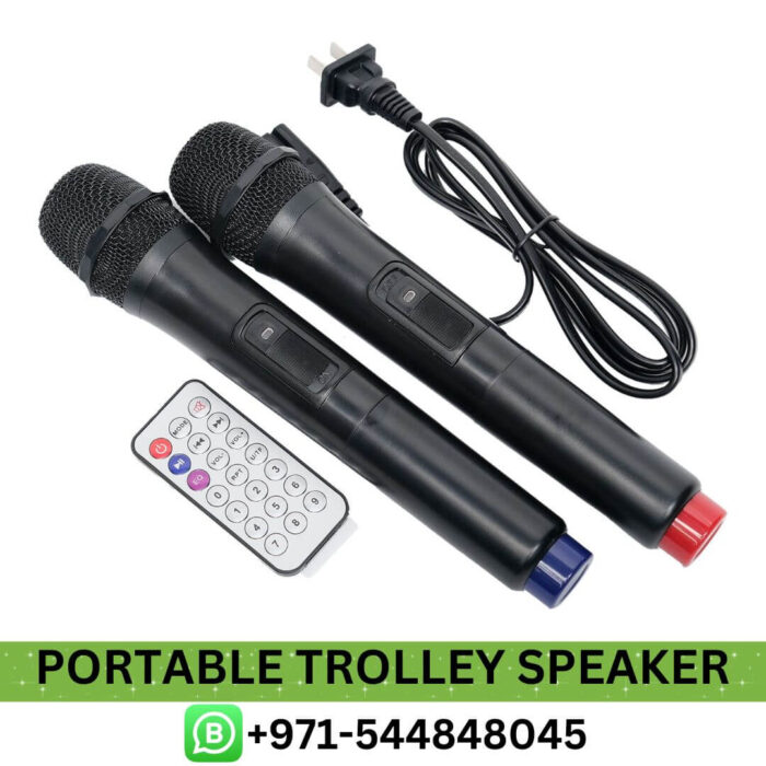 Best Buy AWV HA-15F Portable Trolley Rechargeable Speaker 2 Mics Price in Dubai | Trolley Rechargeable Speaker UAE Near me | Rechargeable