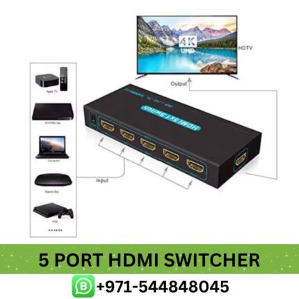 5 Port HDMI Switcher Near Me From Best E-Commerce| Best HAYSENSER 4K 5 Port HDMI Switcher in Dubai, UAE