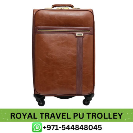 Royal Travel PU Leather Trolley Bag Near Me From Best E-commerce | Best Royal Travel PU Leather Trolley with Number Lock in Dubai, UAE