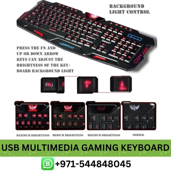 USB LED Backlit Multimedia Gaming Keyboard Price in Dubai _ USB Crack Illuminated LED Backlit Multimedia Gaming Keyboard Near me UAE