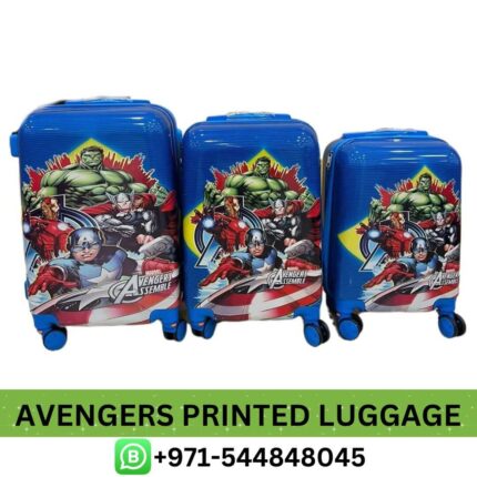 Avengers Printed Travel Luggage Bag Near Me From Best E-Commerce | Best Avengers Printed Luggage For Kids (3 Pcs) Dubai